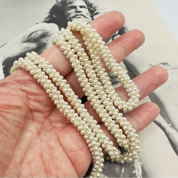 Vintage 40” Multi Strand Cluster Pearl Necklace - Picture 3 of 3